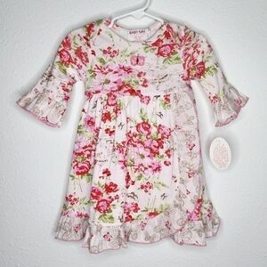 Baby Nay NWT Dress Ruffle Floral Butterfly Toddler 18 Months